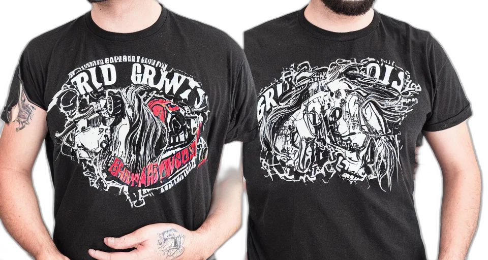 bandshirt, band, gruawbowhorse, worn, punk transparent PNG cut-out