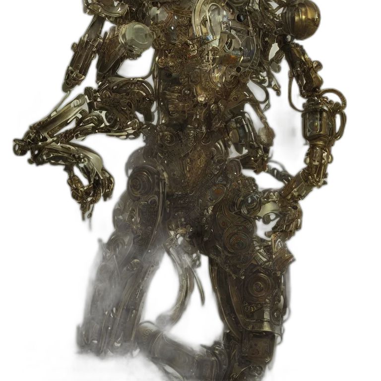 robot, creature, mask, weapon transparent PNG cut-out