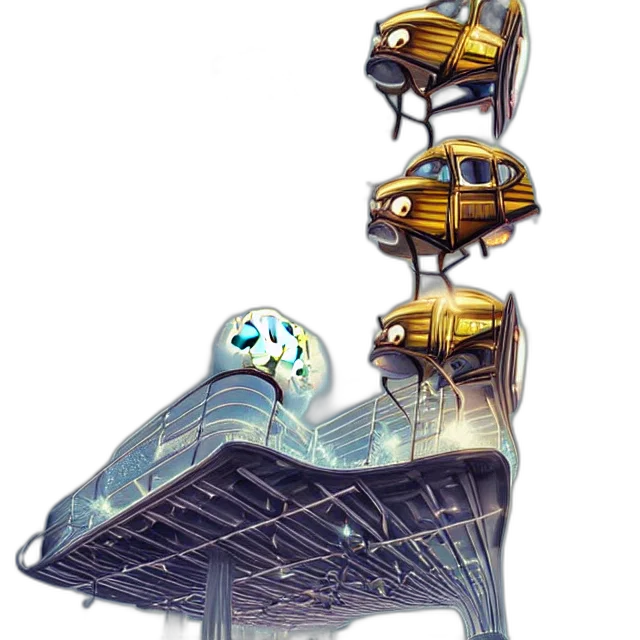 robot, weapon, car, concept art, fantasy art, pixel art, 3d render, outer space transparent PNG cut-out