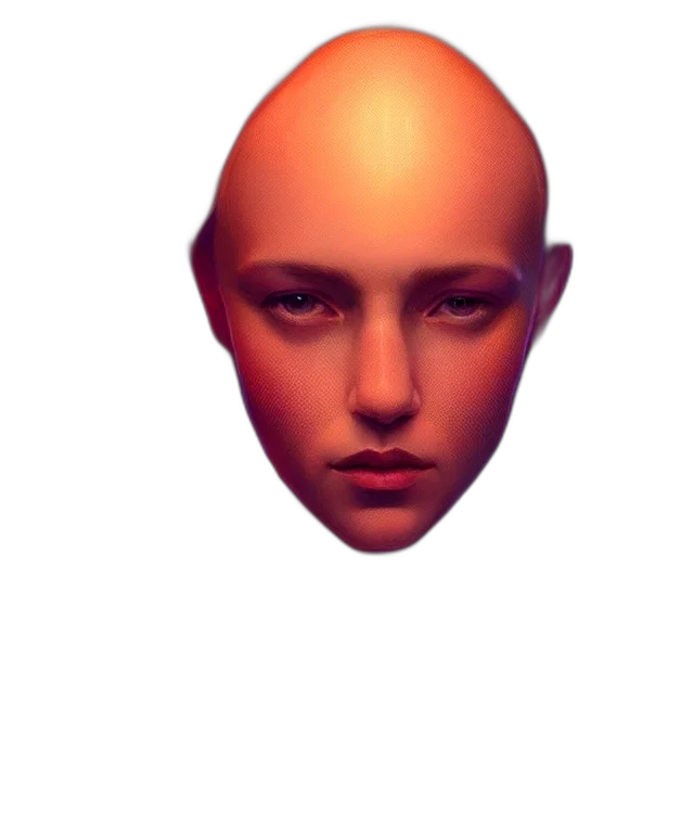 face, mask, hair, crown, photorealistic, 3d render, pixel art, concept art transparent PNG cut-out