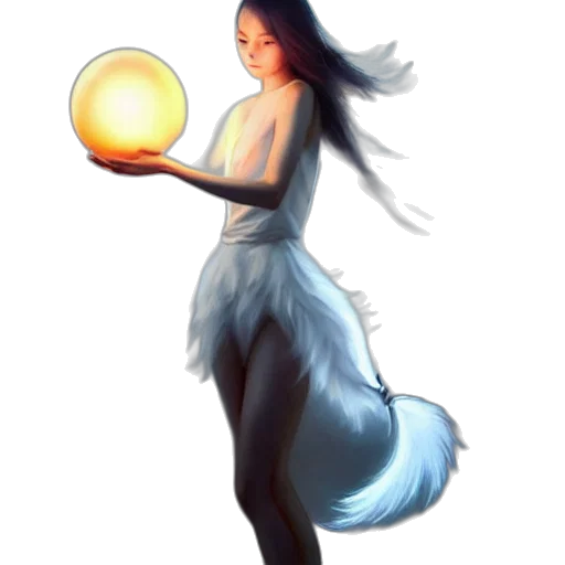 dragon, staff, creature, dress transparent PNG cut-out