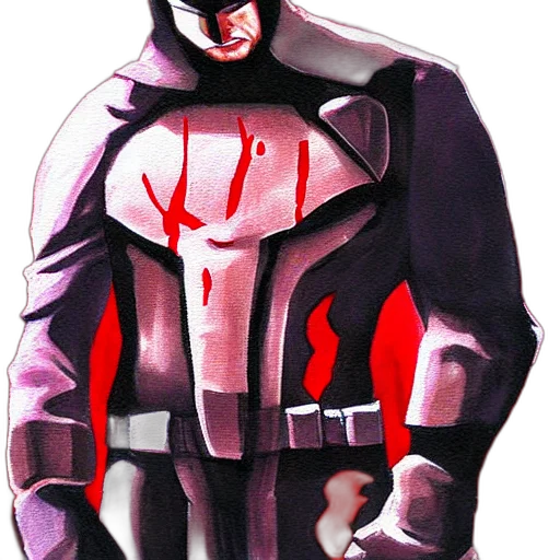 jacket, mask, creature, comic book art, concept art, watercolor, pixel art, red transparent PNG cut-out