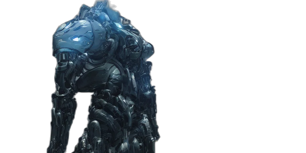 robot, creature, concept art, 3d render transparent PNG cut-out