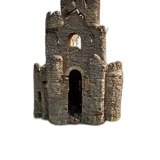 building, crown, dragon, staff transparent PNG cut-out