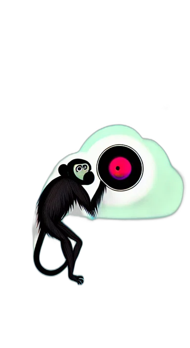 creature, mask, staff, animal, concept art, 3d render, cartoon, vaporwave transparent PNG cut-out