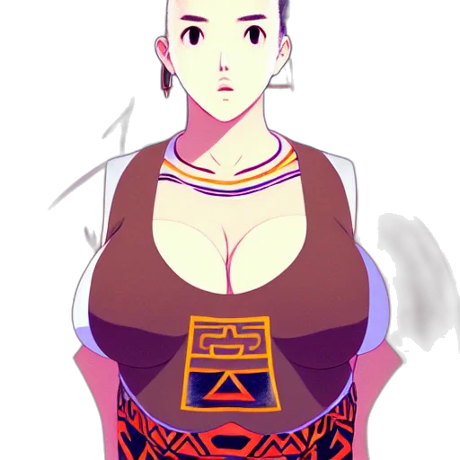 dress, jewelry, staff, face, concept art, fantasy art, pixel art, anime transparent PNG cut-out
