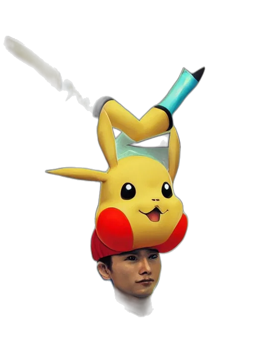 hat, staff, weapon, animal, concept art, 3d render, pixel art, fantasy art transparent PNG cut-out