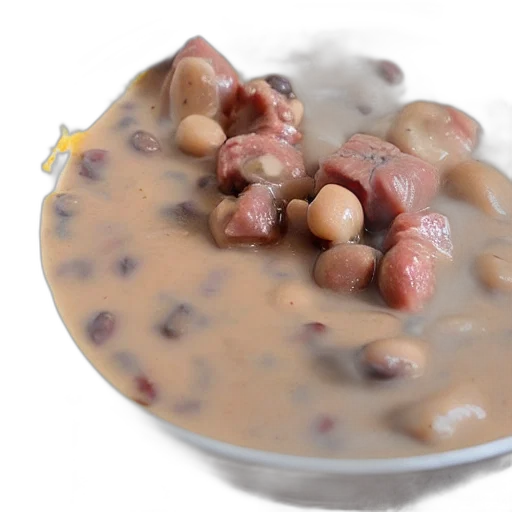 food, 3d render, photorealistic, raw, meat, chunks, white, gravy transparent PNG cut-out
