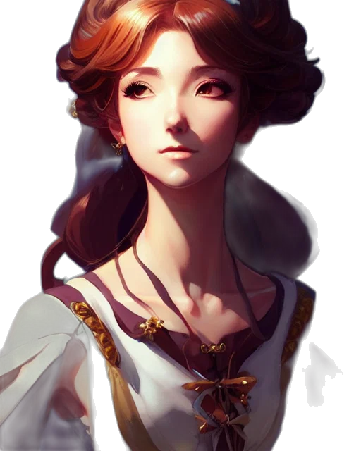 crown, face, dress, staff, fantasy art, concept art, oil painting, photorealistic transparent PNG cut-out