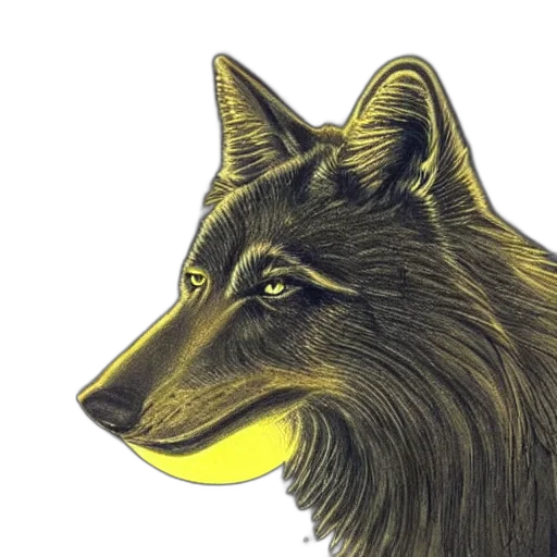 animal, creature, mask, watercolor, concept art, photorealistic, fantasy art, golden transparent PNG cut-out