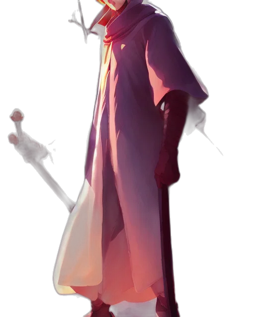 staff, sword, weapon, jacket, concept art, fantasy art, pixel art, anime transparent PNG cut-out