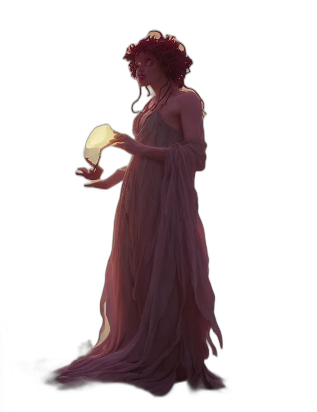 dress, staff, crown, jewelry, concept art, fantasy art, watercolor, pixel art transparent PNG cut-out