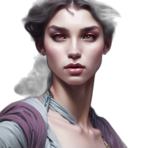 face, fantasy art, concept art, photorealistic transparent PNG cut-out