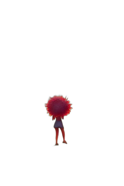 hair, umbrella, creature, staff, 3d render, concept art, pixel art, anime transparent PNG cut-out