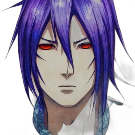 face, mask, anime, concept art, photorealistic, fantasy art, blue, monochrome transparent PNG cut-out