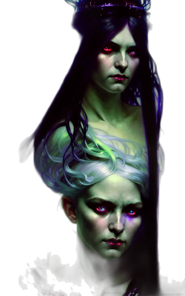 face, mask, crown, concept art, fantasy art, comic book art, photorealistic, underwater transparent PNG cut-out