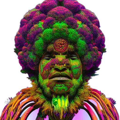 face, hair, mask, crown, concept art, photorealistic, 3d render, fantasy art transparent PNG cut-out