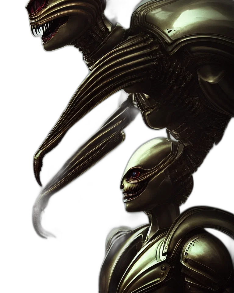 robot, creature, mask, concept art, fantasy art, 3d render, comic book art, outer space transparent PNG cut-out