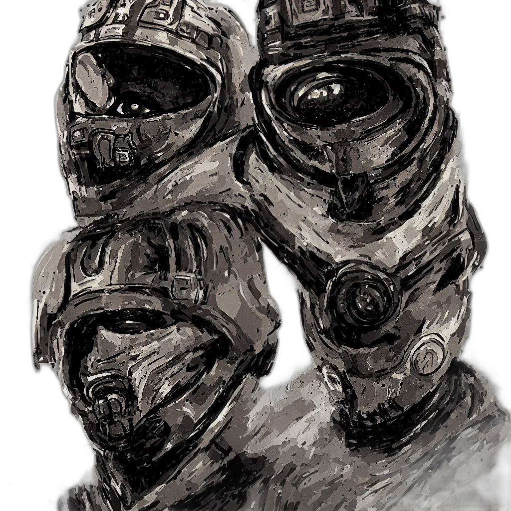 mask, robot, face, concept art transparent PNG cut-out