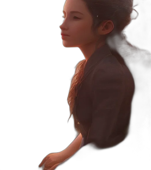 face, hair, dragon, jacket, photorealistic, concept art, fantasy art, oil painting transparent PNG cut-out