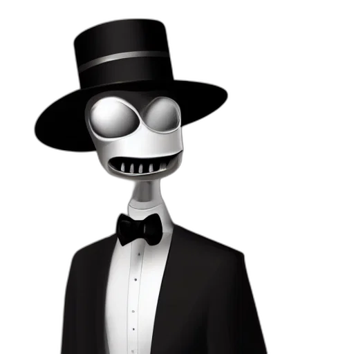 hat, robot, mask, staff, concept art, 3d render, cartoon, pixel art transparent PNG cut-out