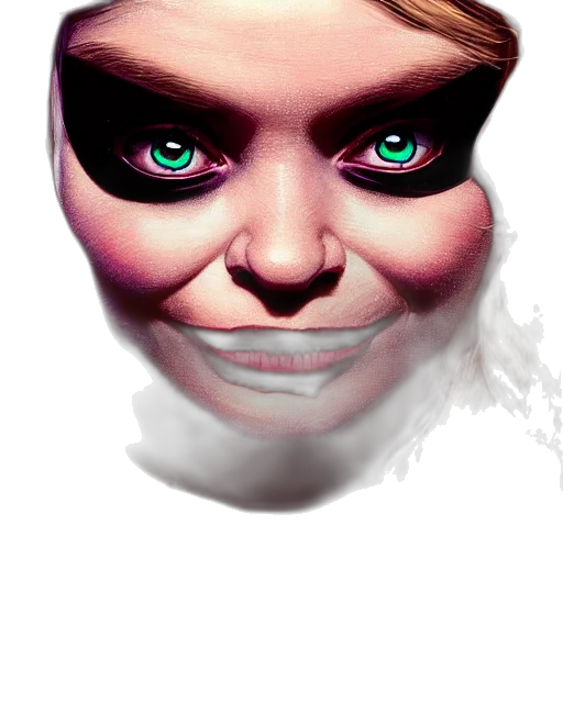 face, mask, creature, robot, photorealistic, 3d render, concept art, comic book art transparent PNG cut-out