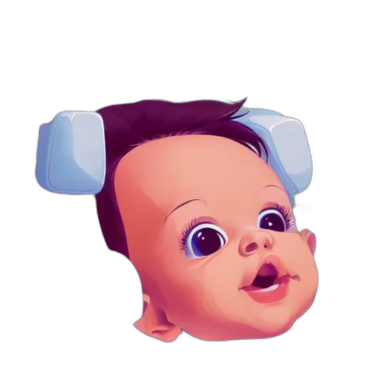 face, mask, creature, hair, cartoon, 3d render, concept art, photorealistic transparent PNG cut-out