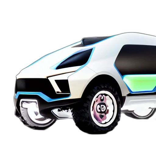 car, robot, concept art, 3d render transparent PNG cut-out