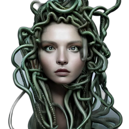 hair, creature, crown, jewelry, fantasy art, concept art, photorealistic, 3d render transparent PNG cut-out