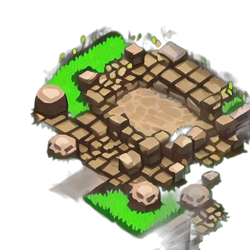 furniture, building, pixel art, concept art, 3d render, fantasy art, forest, fog transparent PNG cut-out