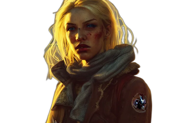 jacket, face, staff, weapon transparent PNG cut-out