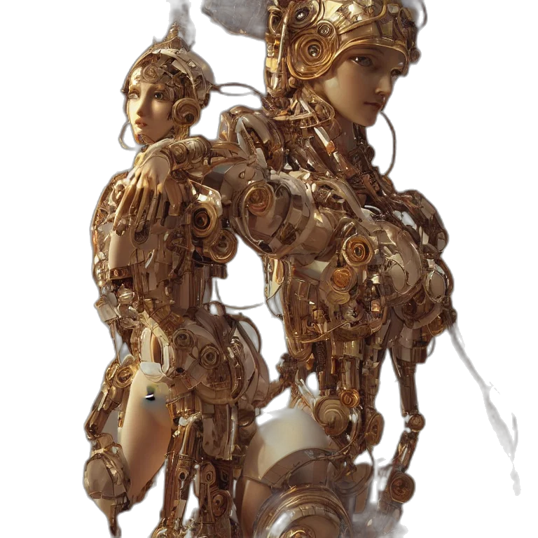 robot, dress, weapon, concept art transparent PNG cut-out