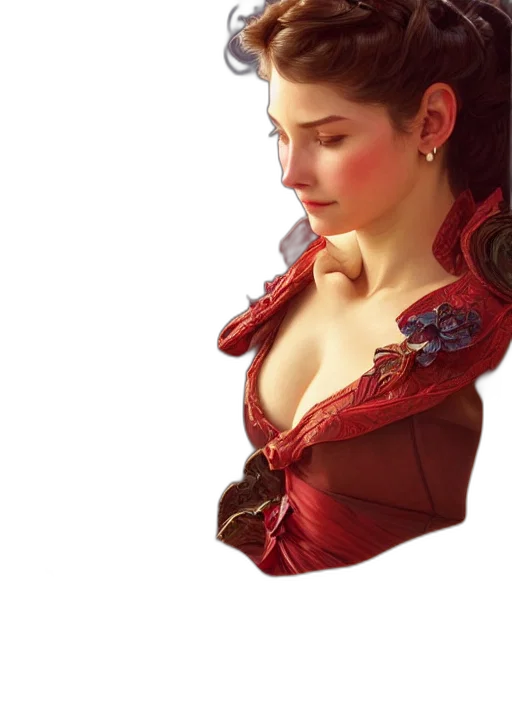 dress, jewelry, crown, face, photorealistic, fantasy art, concept art, oil painting transparent PNG cut-out
