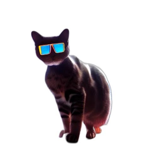 staff, animal, creature, robot, 3d render, vaporwave, pixel art, concept art transparent PNG cut-out