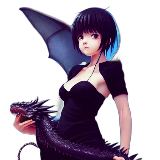 dragon, creature, dress, staff transparent PNG cut-out