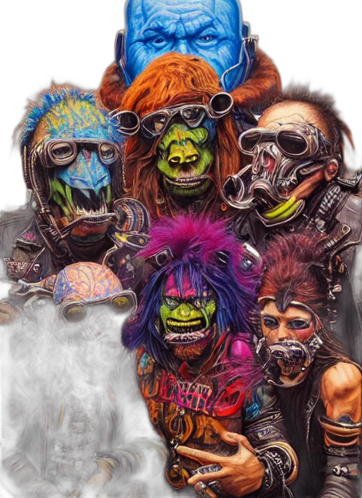mask, concept art, comic book art, apocalyptic transparent PNG cut-out