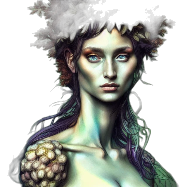 crown, fantasy art, concept art, photorealistic, pixel art, green, blue, earth tones transparent PNG cut-out