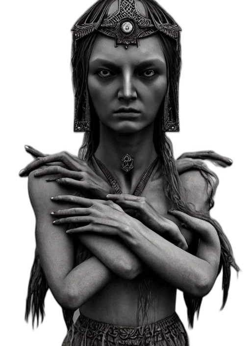 face, jewelry, creature, mask, fantasy art, concept art, 3d render, photorealistic transparent PNG cut-out