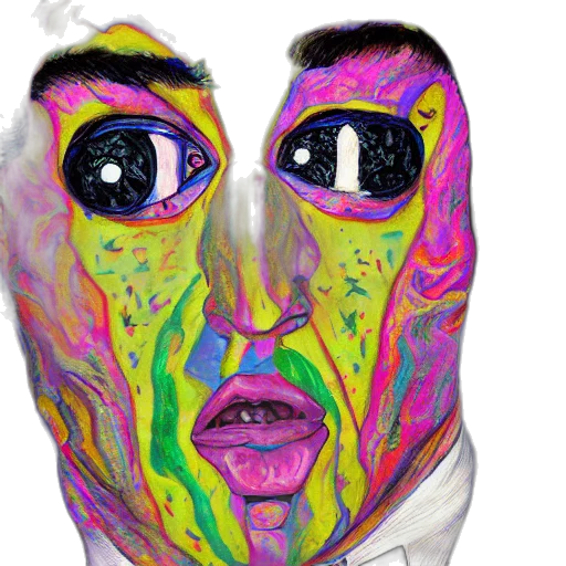 face, mask, jacket, creature transparent PNG cut-out