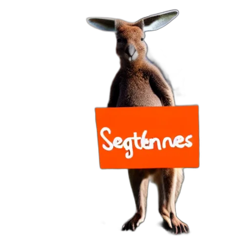 portrait, photo, kangaroo, wearing transparent PNG cut-out