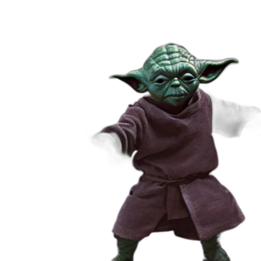 mask, staff, creature, weapon, 3d render, concept art, green, yoda transparent PNG cut-out