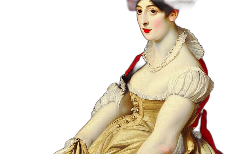 dress, jewelry, crown, hat, photorealistic, oil painting, concept art, georgian transparent PNG cut-out