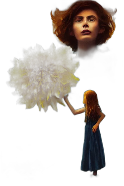 crown, hair, dress, creature, concept art, fantasy art, photorealistic, 3d render transparent PNG cut-out