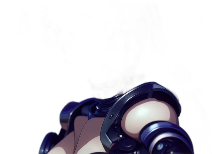 robot, weapon, mask, face, concept art, 3d render, anime, cyberpunk transparent PNG cut-out