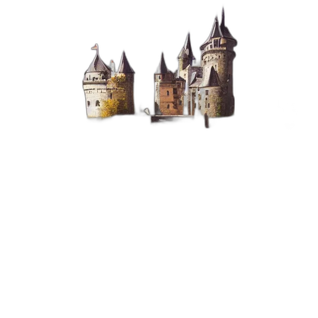 crown, building, 3d render, concept art, fantasy art, photorealistic, fog, earth tones transparent PNG cut-out