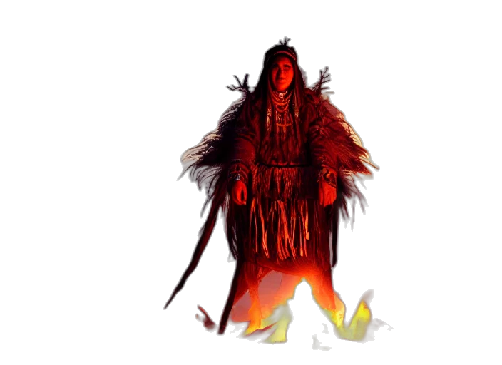 creature, staff, mask, sword, concept art, fantasy art, pixel art, comic book art transparent PNG cut-out