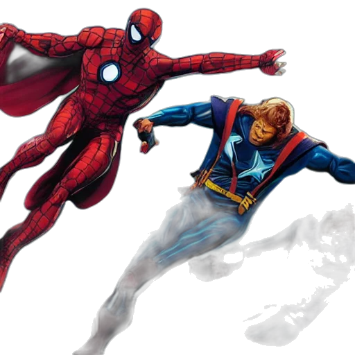 concept art, comic book art, 3d render, isaac, newton, leibniz, marvel, superheroes transparent PNG cut-out