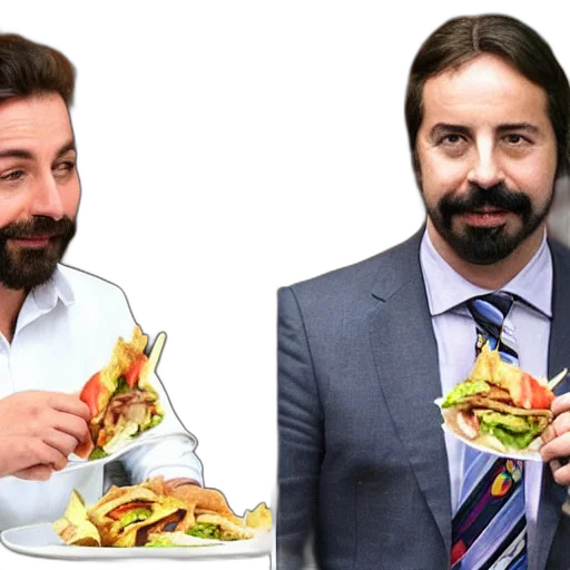 food, pablo, iglesiasn, left, santiago, abascal, right, sharing transparent PNG cut-out