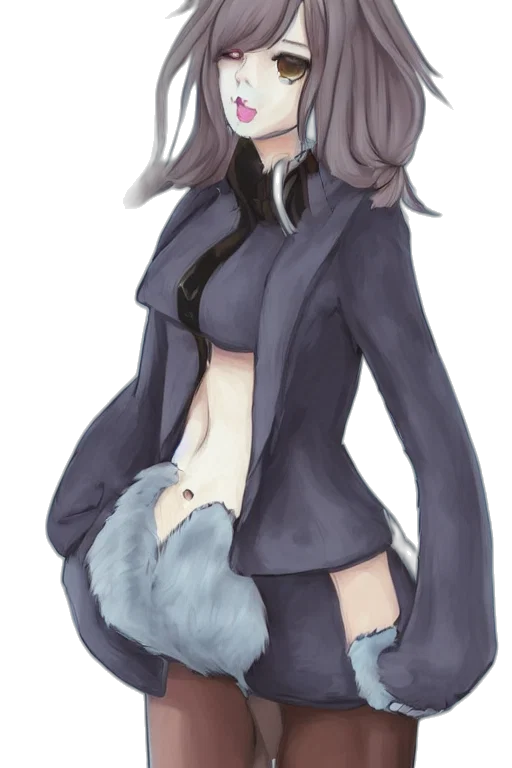 jacket, staff, dress, creature transparent PNG cut-out