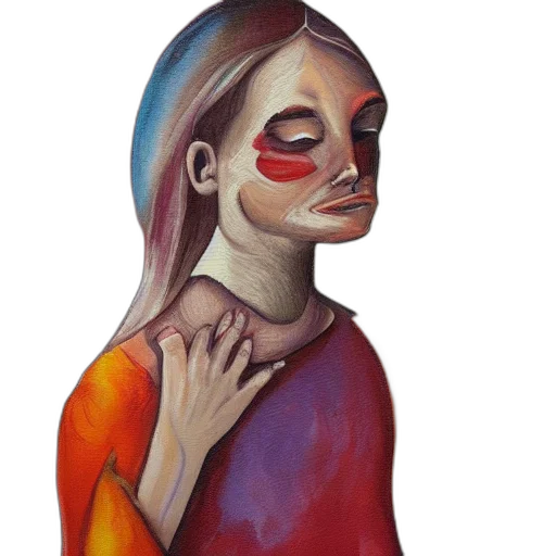 face, mask, dress, jewelry, oil painting, watercolor, concept art, fantasy art transparent PNG cut-out